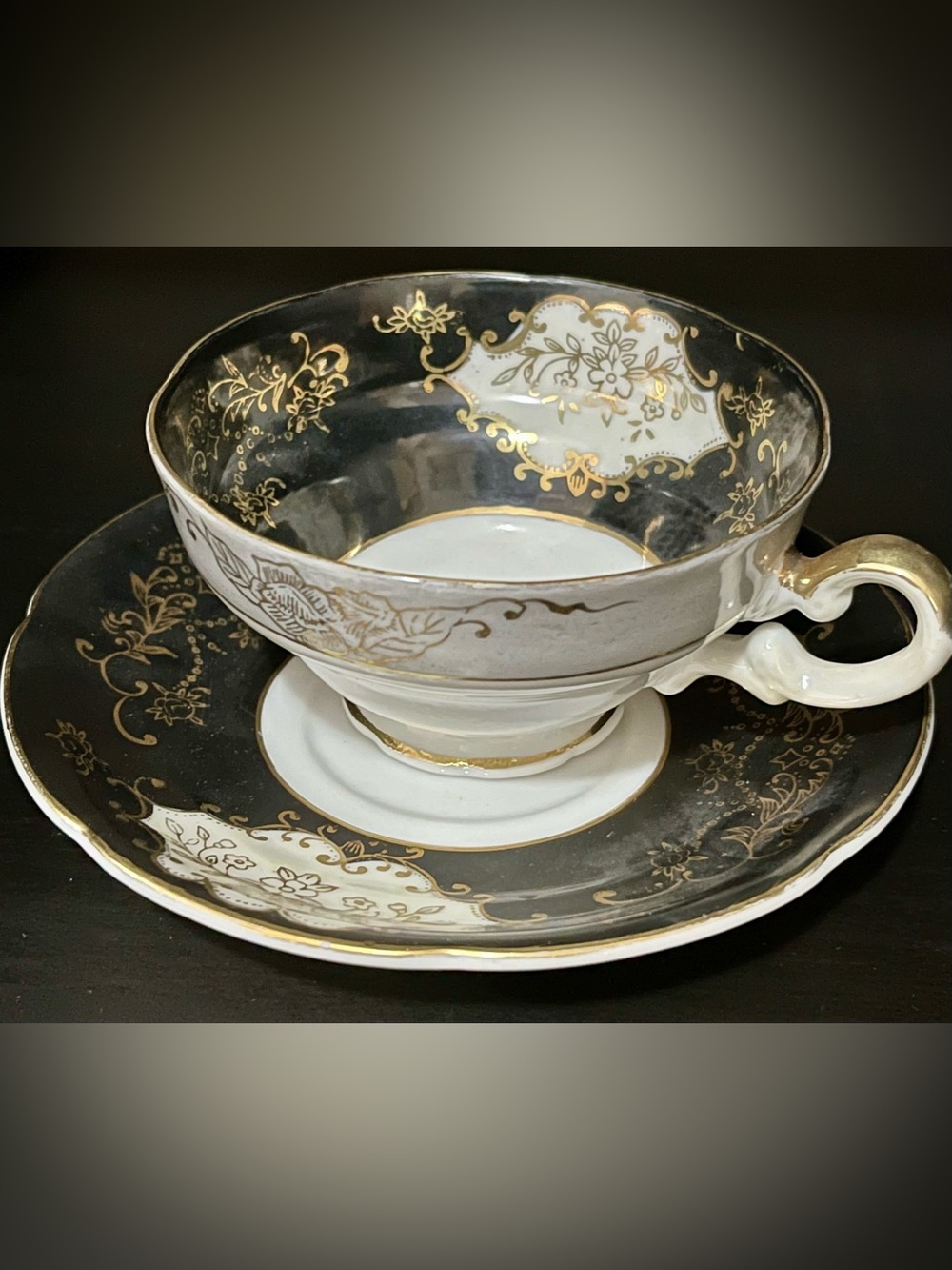 Stunning Vintage Rossetti Chicago Hand-Painted Teacup and Saucer Set
